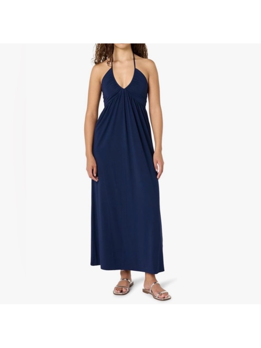 The Drop Navy Halter Maxi Dress M NWT